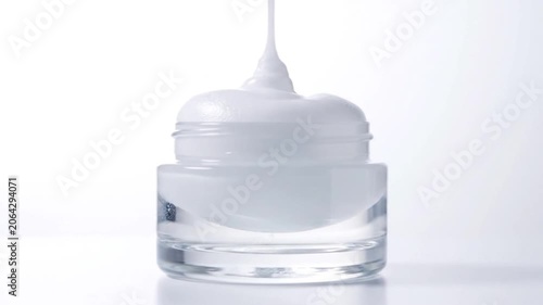 White cosmetic cream jar isolated on white background.