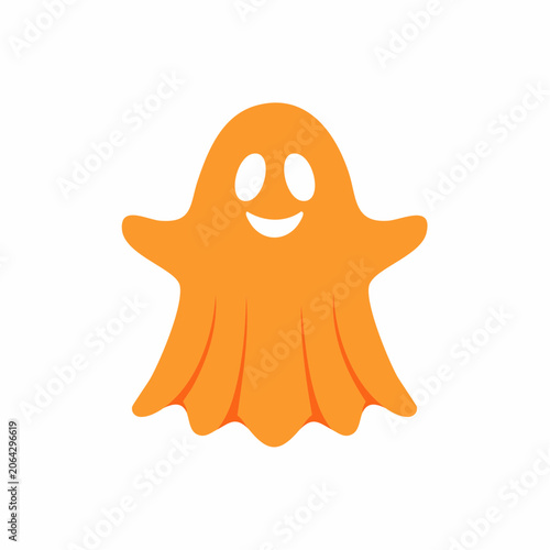 Cute Orange Ghost Character