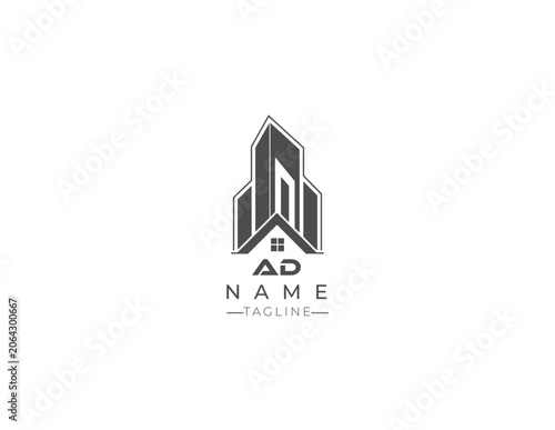ad letter real estate logo design.