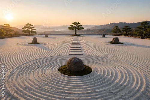 Infinite Zen Sand Garden With Perfect Geometric Patterns