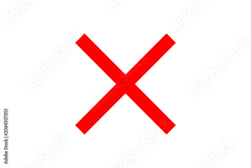 Red cross mark icon isolated on transparent background