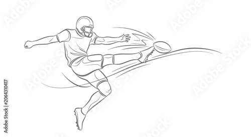 Fotografía Professional football player performing a punt kick