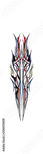 Abstract pin stripe design on black background