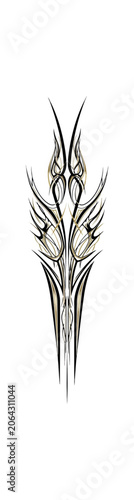 Abstract symmetric illustration with gold and white lines