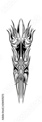 Abstract tribal tattoo design black and white