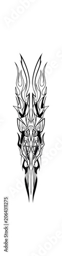 Abstract white flame vector design on black background