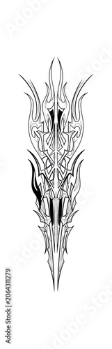 Abstract white pattern on black background decorative design