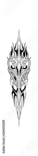Abstract white symbol on black background decorative design
