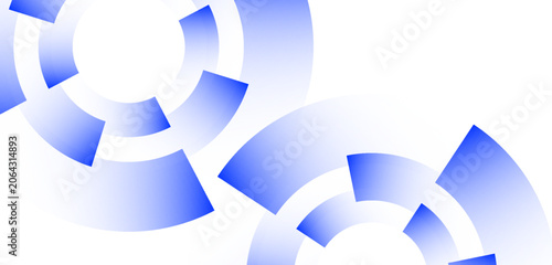 Konstfotografi Elegant blue gradient wheel shape graphic design elements.