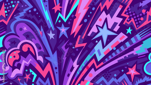 Abstract starburst pattern with vibrant magenta and purple hues