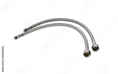 Flexible  hoses for connecting  water taps. Plumbing equipment.