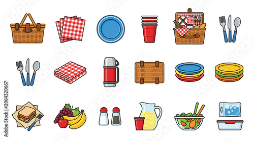 Picnic Food and Drink Items.
