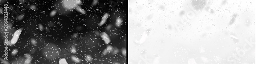 Foto Winter snowfall effect with transparent background for motion graphics overlay featuring soft blurred white flakes