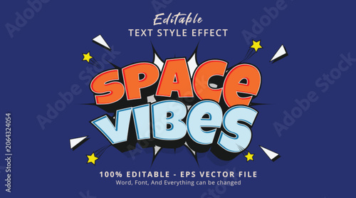 space vibes editable text effect, template text