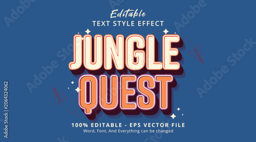 Fotografía jungle quest editable text effect, template text
