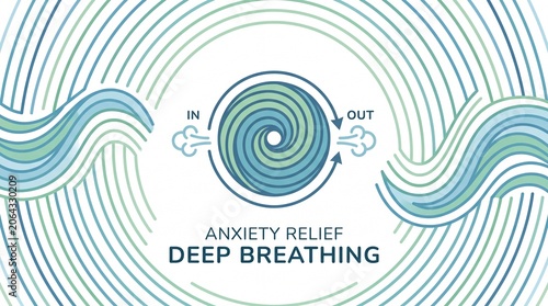 Deep Breathing for Anxiety Relief Illustration