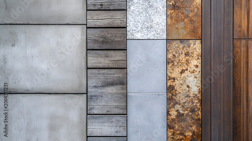 Background with mixed architecture materials for texture boards.