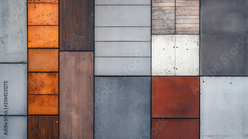 Background with mixed architecture materials for texture boards.