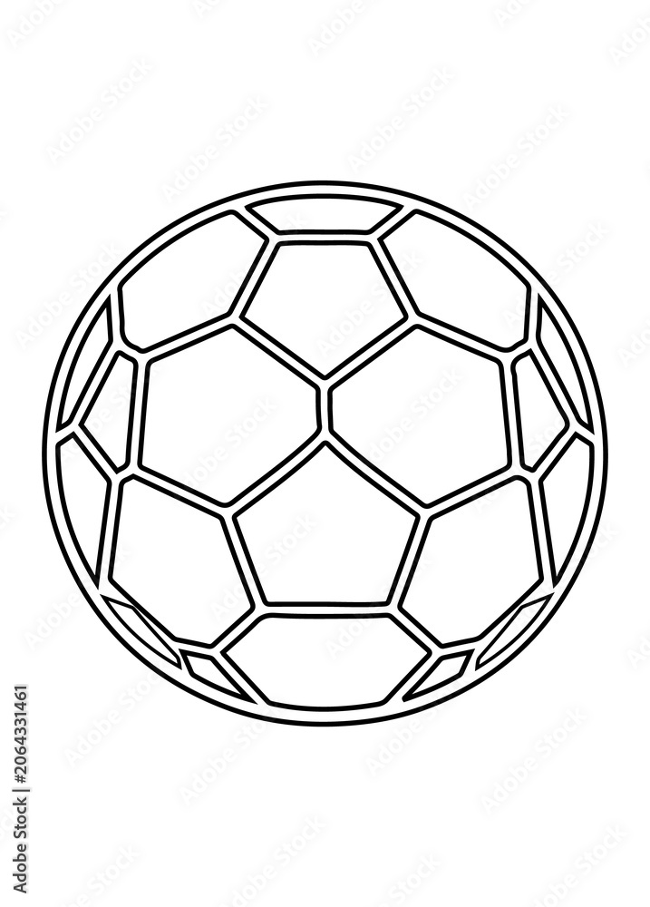 Naklejka premium Soccer ball football minimal flat vector outline icon design