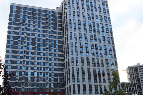 modern apartment buildings in the city of Kyiv Ukraine