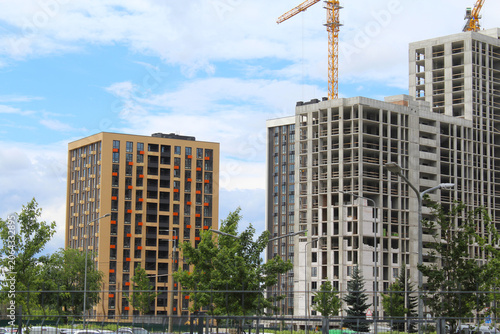 Photography modern apartment buildings in the city of Kyiv Ukraine