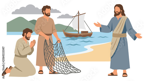 Konstfotografi Jesus calls disciples to be fishers of men.