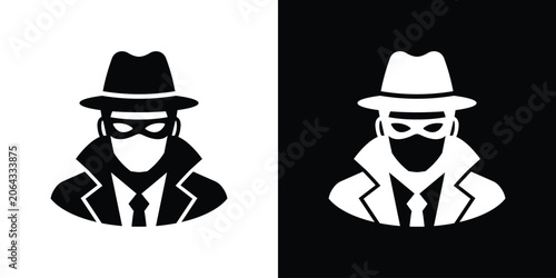 Tableau sur toile Thief or burglar vector icon portrait