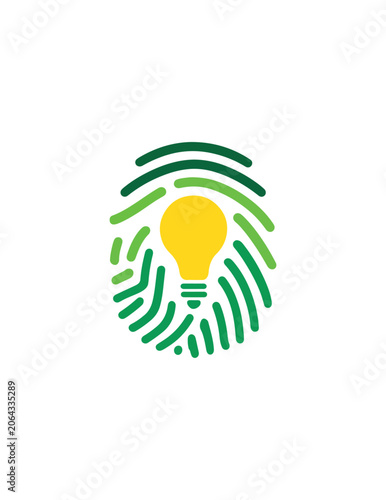 Fingerprint lightbulb graphic design
