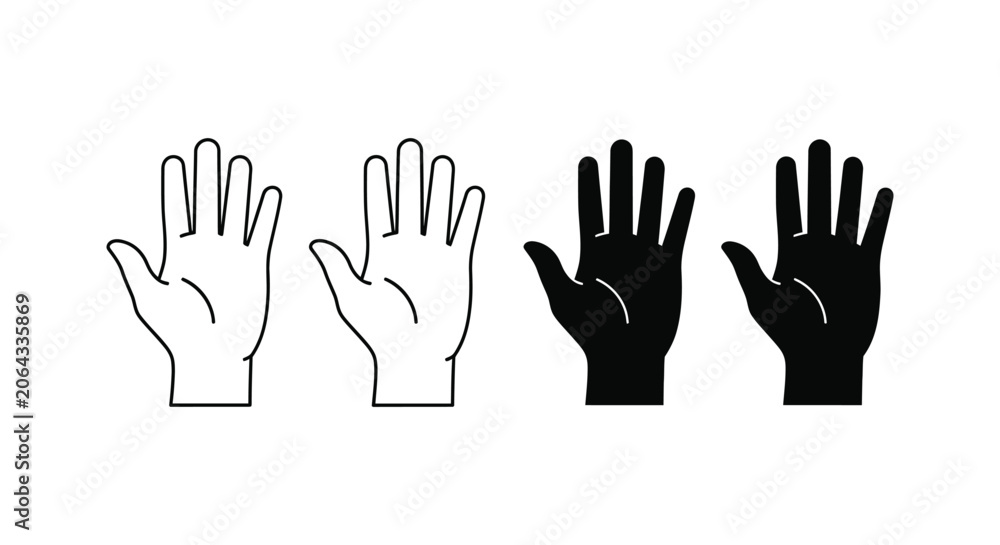 Fototapeta premium Black and white hand gestures illustration