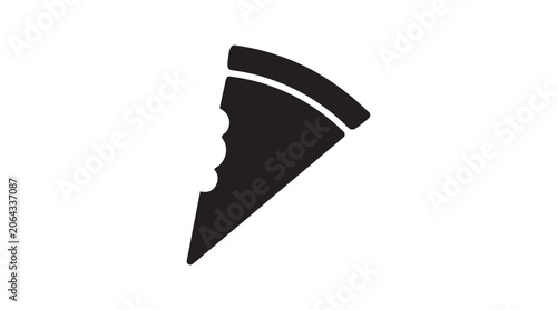 Fotografie Pizza Slice With Bite Taken Out Black Silhouette