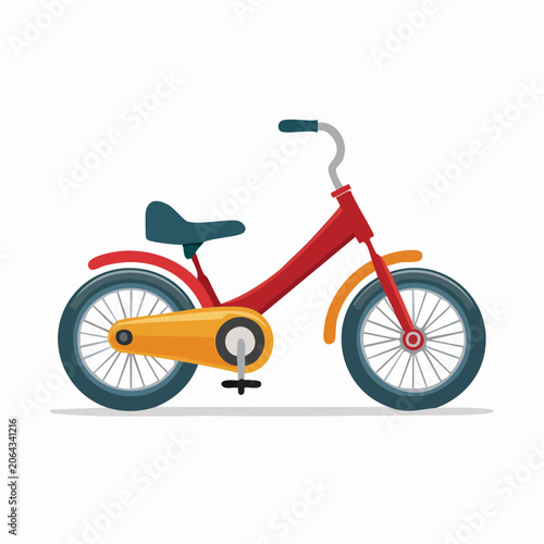 Red and Yellow Children's Bicycle Illustration