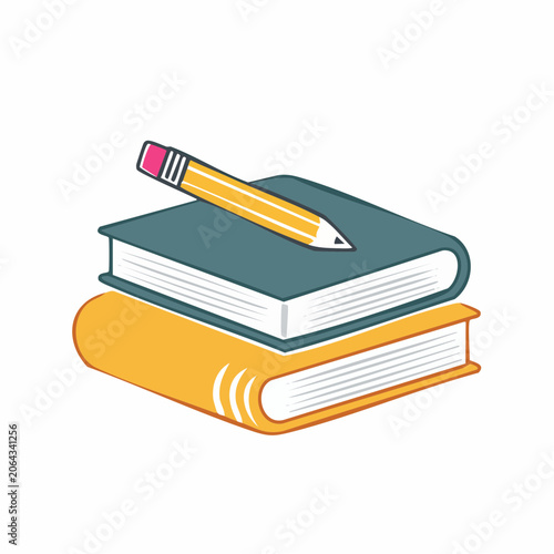 Stack of Books with Pencil
