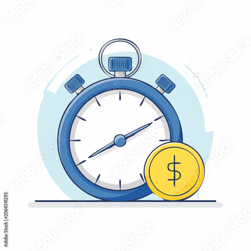 Stopwatch and Coin Icon