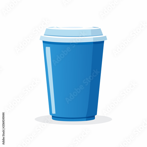 Blue Disposable Coffee Cup with Lid