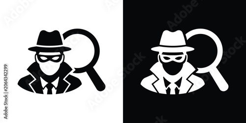 Фотография Spy or thief avatar with a magnifying glass behind