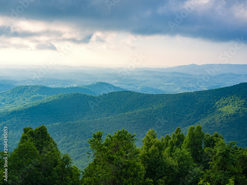 Mountain range along the Blue Ridge Parkway, Virginia, USA