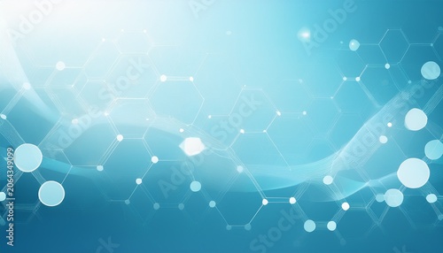 white and light blue medical abstract gradient background with molecules web banner medical background in white and light blue gradient with molecular designscience technology and medical concept