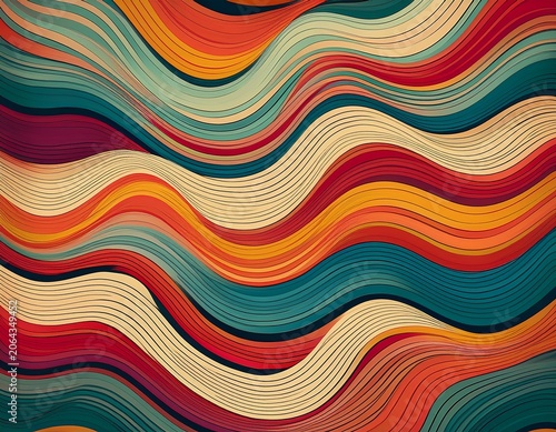 colourful retro wavy stripes seamless pattern background
