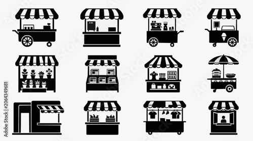 Obraz na płótnie Food Stalls Variety Lineup.