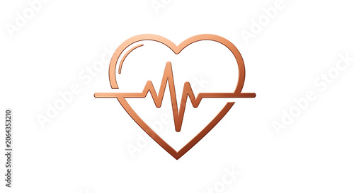 Copper Heartbeat Line cardiogram pulse