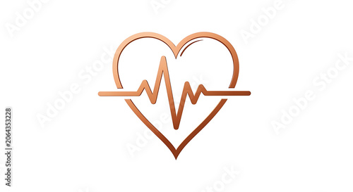 Copper Heartbeat Line pulse cardiogram