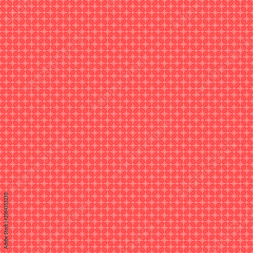 Coral Red Geometric Seamless Ornamental Vector Pattern Background