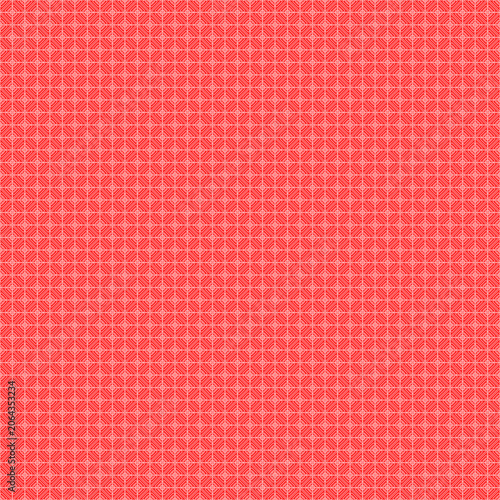 Coral Red Geometric Seamless Ornamental Vector Pattern Background