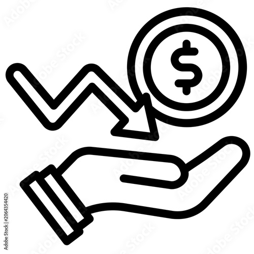  Money Protection Icon, Line style icon vector illustration, Suitable for website, mobile app, print, presentation, infographic and any other project.
