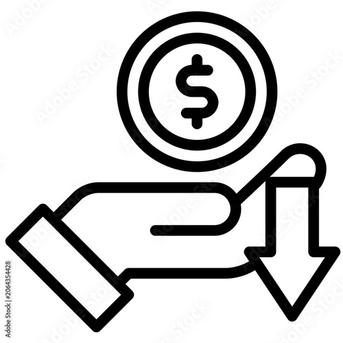  financial transaction Icon, Line style icon vector illustration, Suitable for website, mobile app, print, presentation, infographic and any other project.