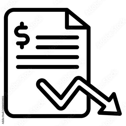  financial report Icon, Line style icon vector illustration, Suitable for website, mobile app, print, presentation, infographic and any other project.