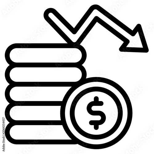  cash flow Icon, Line style icon vector illustration, Suitable for website, mobile app, print, presentation, infographic and any other project.