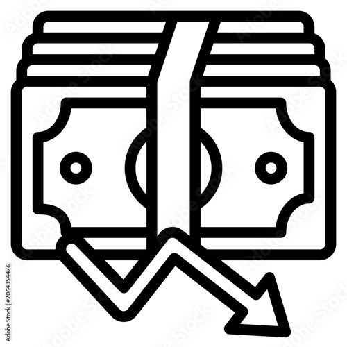  money exchange Icon, Line style icon vector illustration, Suitable for website, mobile app, print, presentation, infographic and any other project.