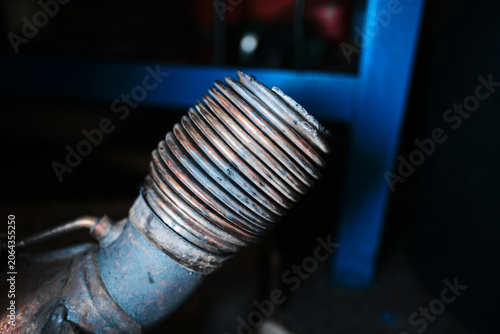 Schilderij op canvas An automotive diesel particulate filter, exhaust emissions control component, vehicle exhaust system detail