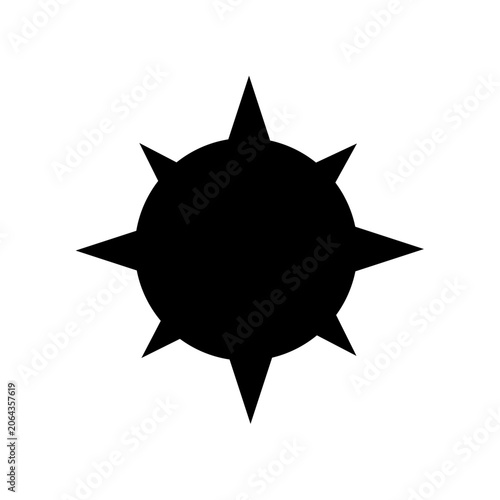 Spiked Ball Icon Silhouette Vector Image